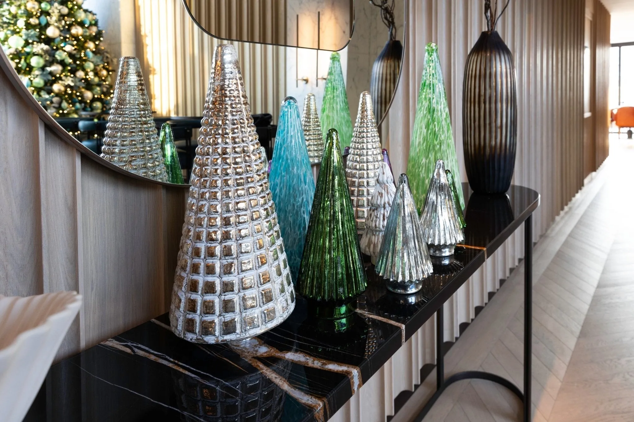 Silver Glass Christmas Tree Tabletop
