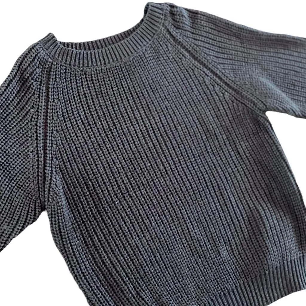 The Staple-Ladies BLACK Chunky Knit Bamboo Sweater by Hanlyn Collective