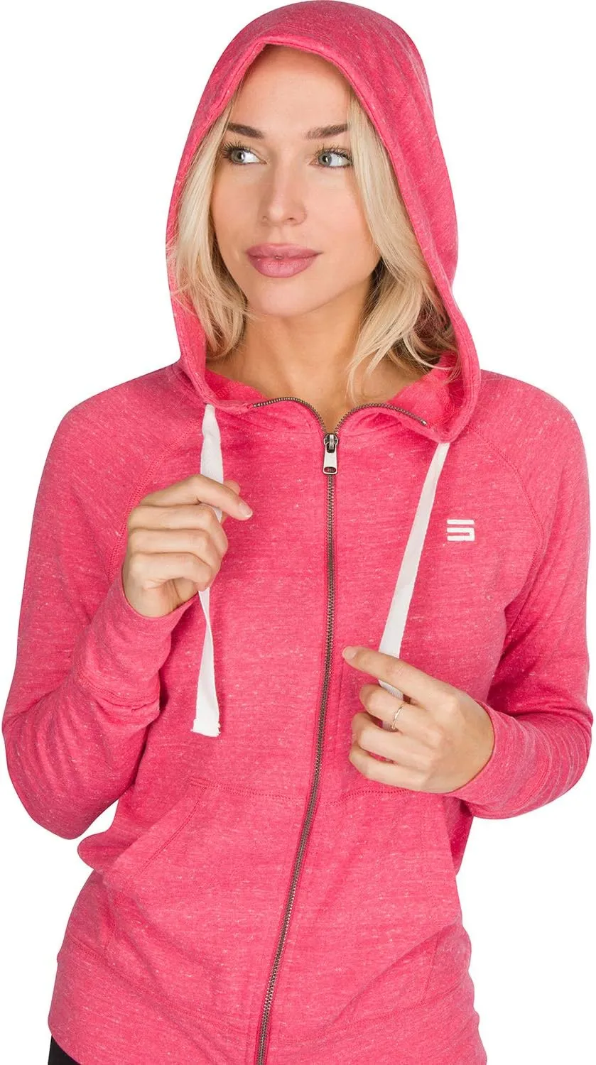 Three Sixty Six Dry Fit Sweatshirts for Women - Zip Up Hoodie Sweater Jacket with Dual Pockets