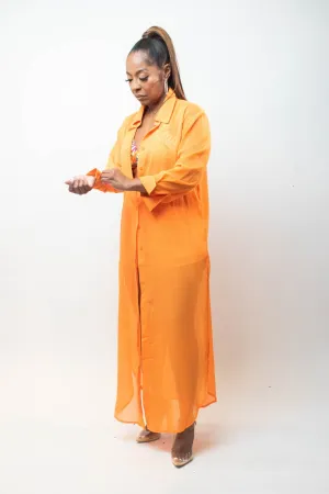 Two-piece Long Shirt and Short Set