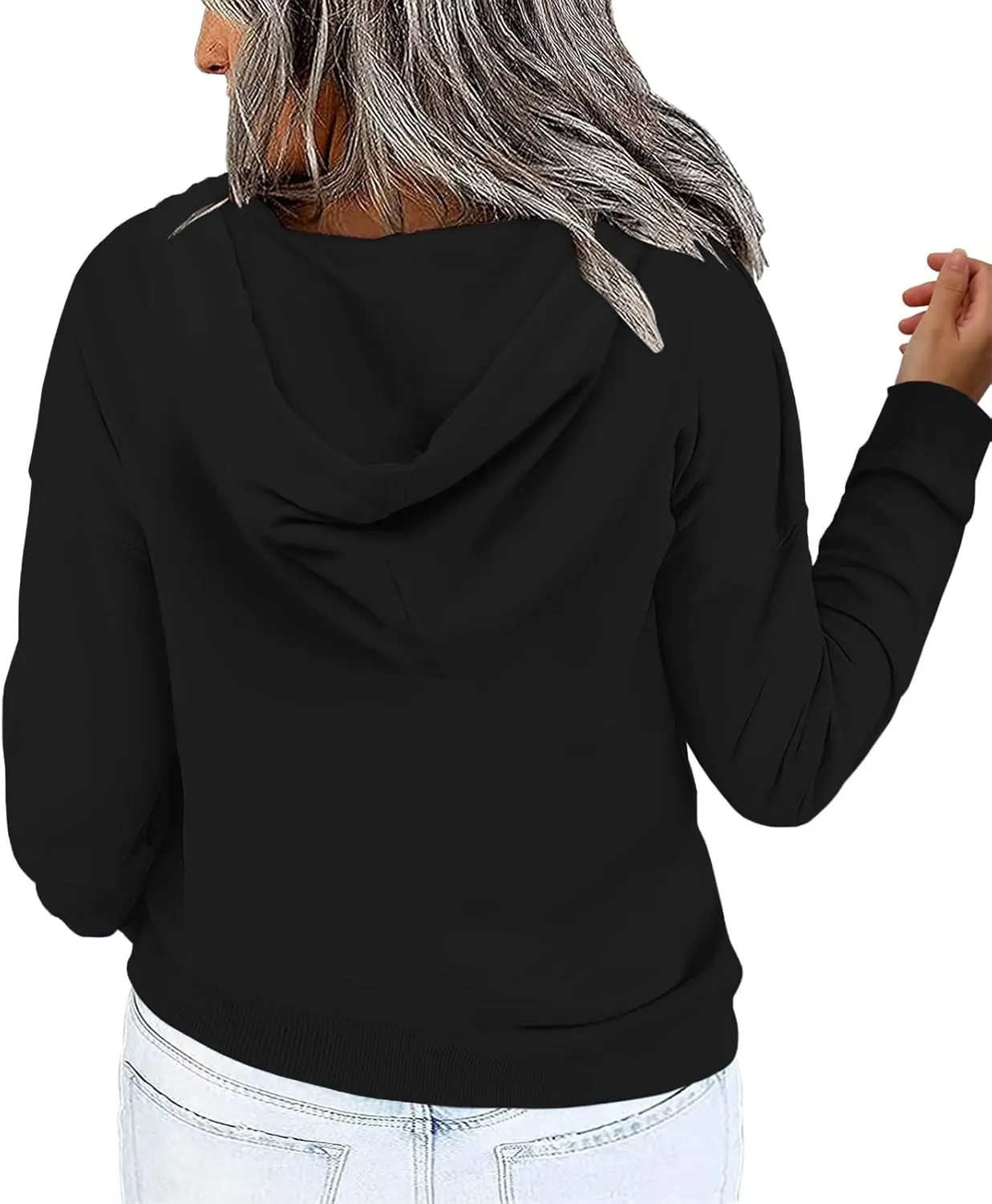 VISLILY Women's-Plus-Size-Hoodies Quarter Zip-Up Hooded Sweatshirts Lightweight Long Sleeve Pullover Tops with Pocket 1X-4X