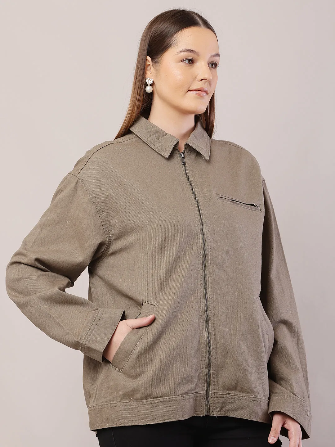 Women Dark Green Jacket