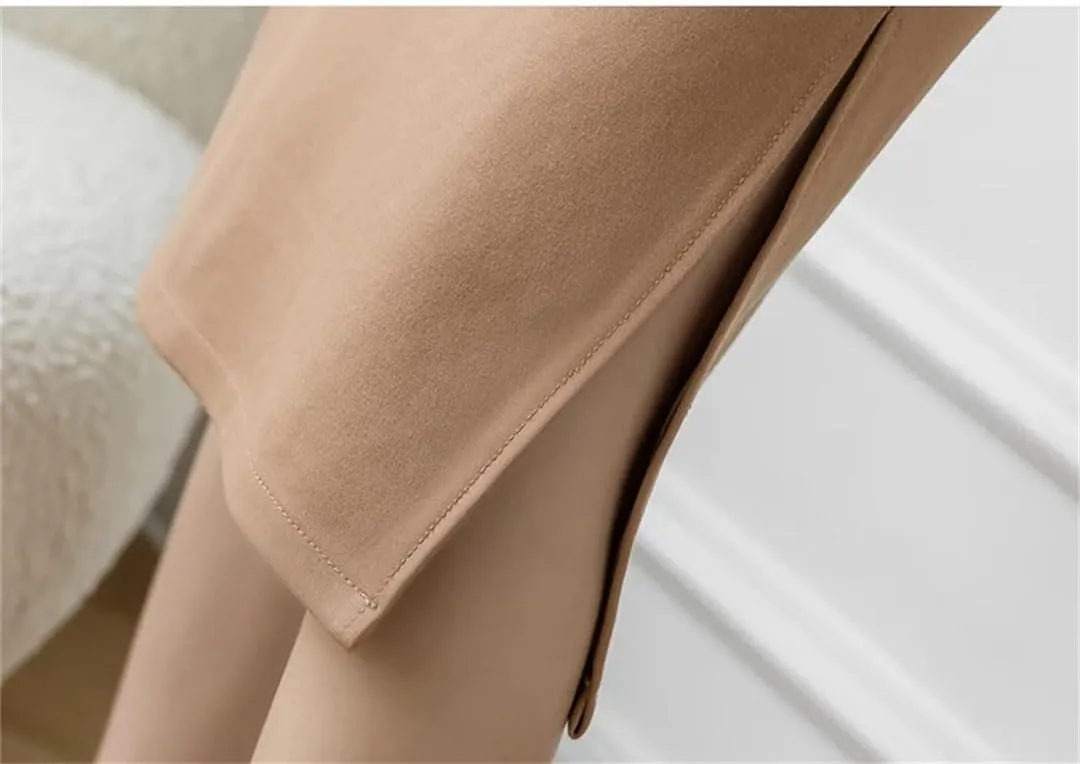 Women Korean High Wiast Office Skirt Long Skirts Elegant Sexy Pockets Midi Pencil Skirt