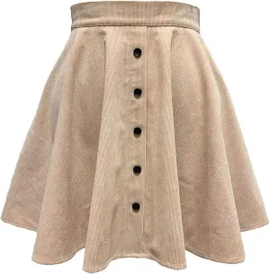 Women Lady Solid Color High Waist Corduroy A Line Skirt Mini Skirt Tan Leather Skirts for Ladie Sexy