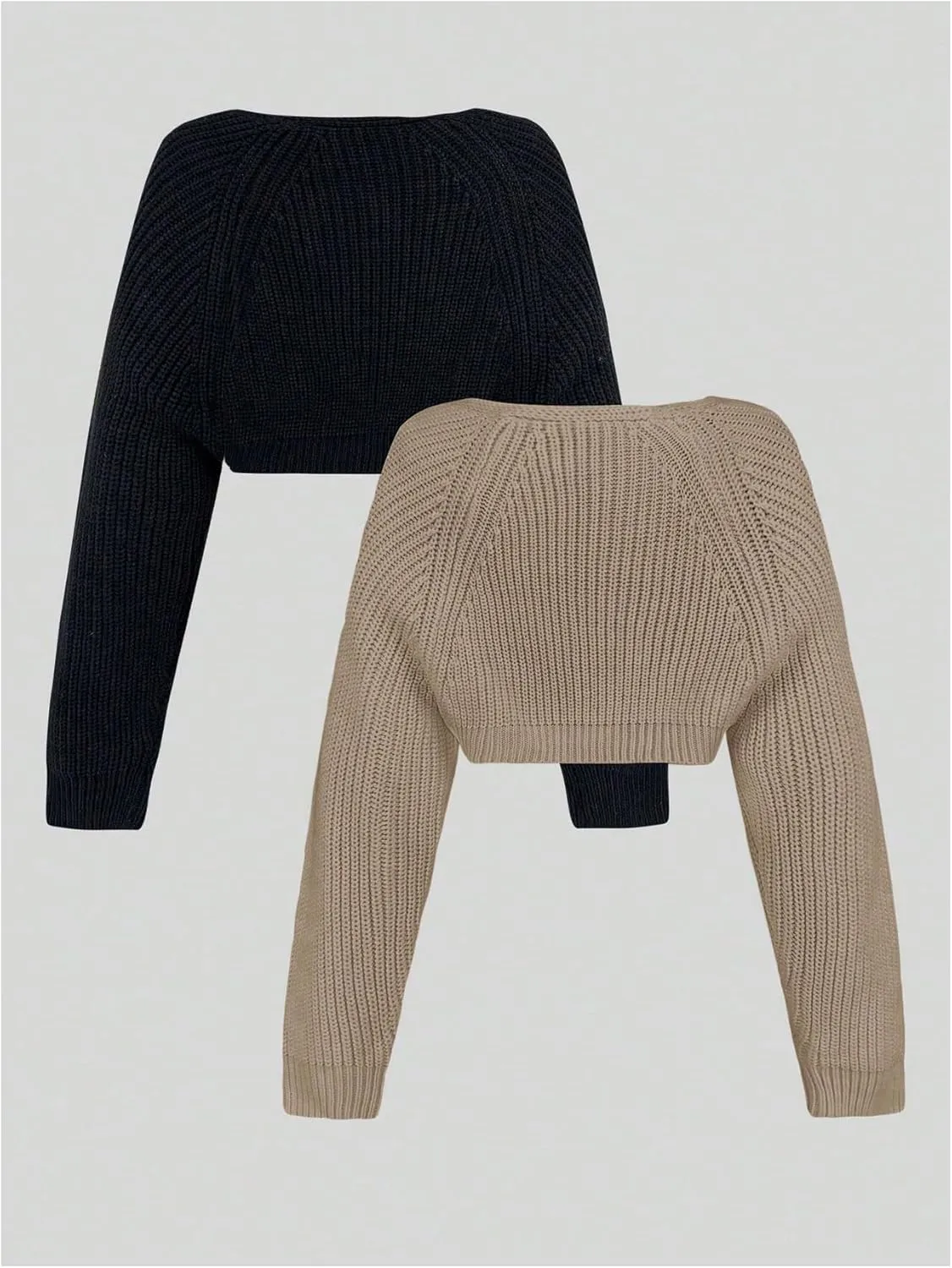 Women's 2 Pack Bolero Shrug Cardigan Long Sleeve Knit Cropped Cardigan Sweater Fall Outfits