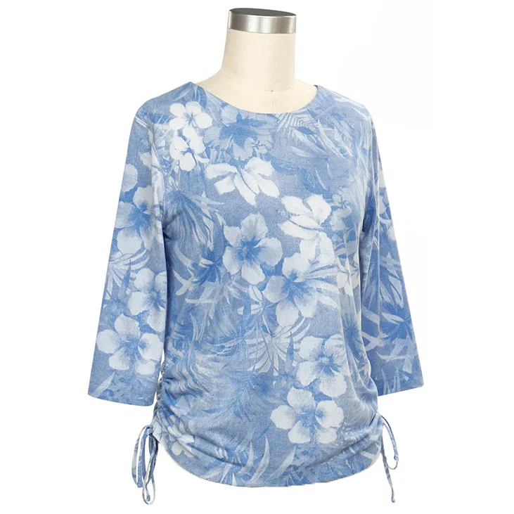 Women's 3/4 Sleeve Jaci Print Tie Top 401C