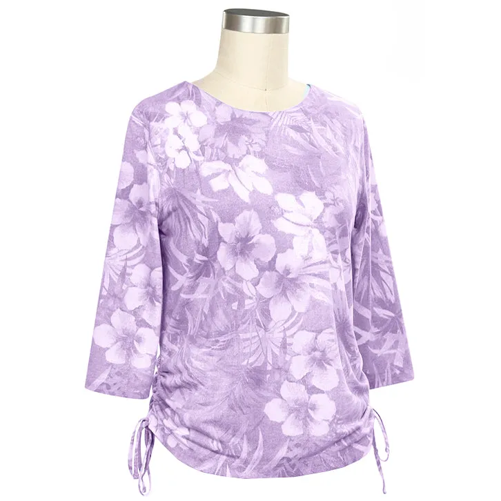 Women's 3/4 Sleeve Jaci Print Tie Top 401C