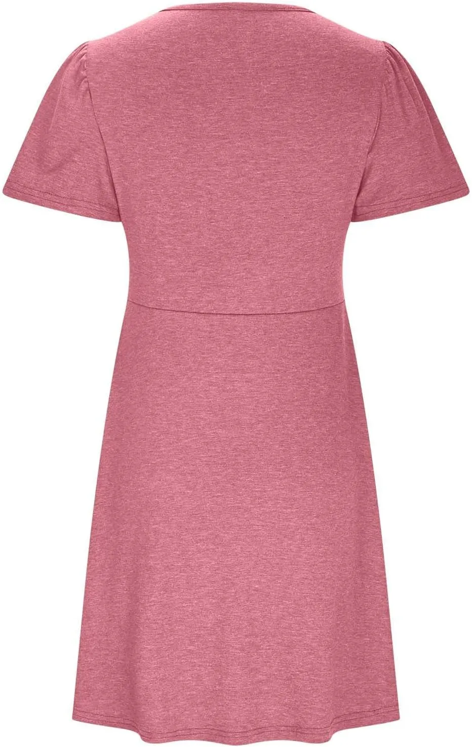 Womens Casual Summer Twist Front V Neck Short Sleeve Mini Dress, Elegant Short Sleeve Swing Sundress Beach Outfits