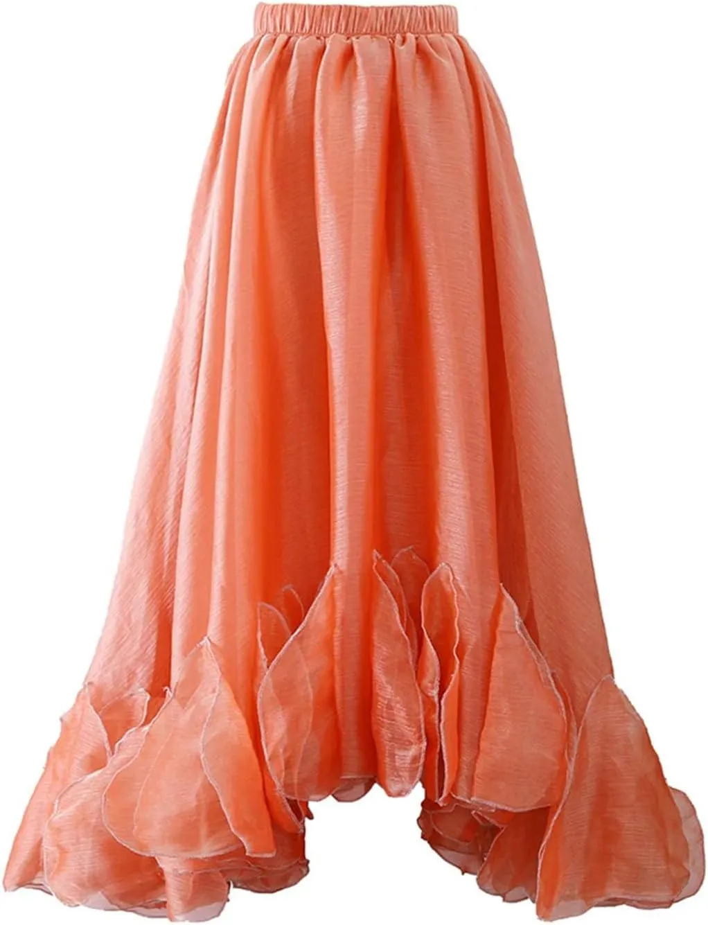 Women's Chic Patchwork Skirt, Asymmetric Ruffle Evening Skirt