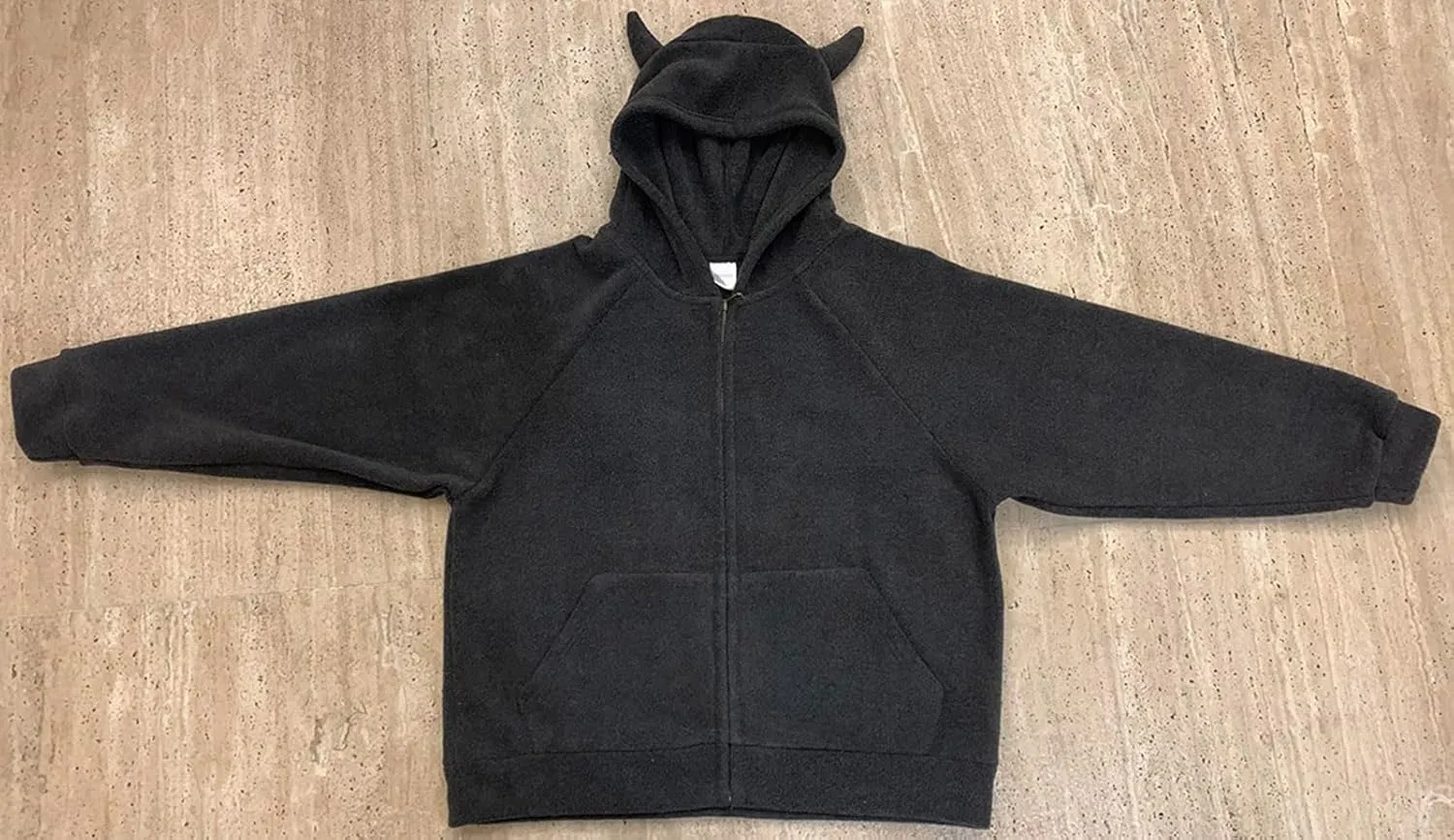 Womens Fleece Hoodie Zip Up Sweatshirt Cute Devil Horn Harajuku Kawaii Long Sleeve Top Coat Hooded Jacket