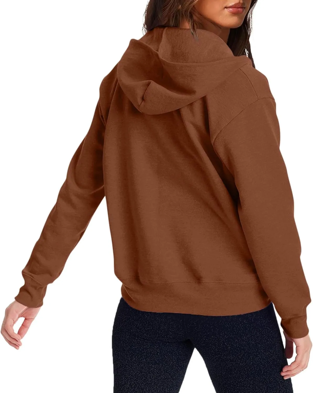 Womens Zip Up Hoodies Long Sleeve Oversized Sweatshirts Fleece Y2K Drawstring Fall Jackets with Pockets Outerwear