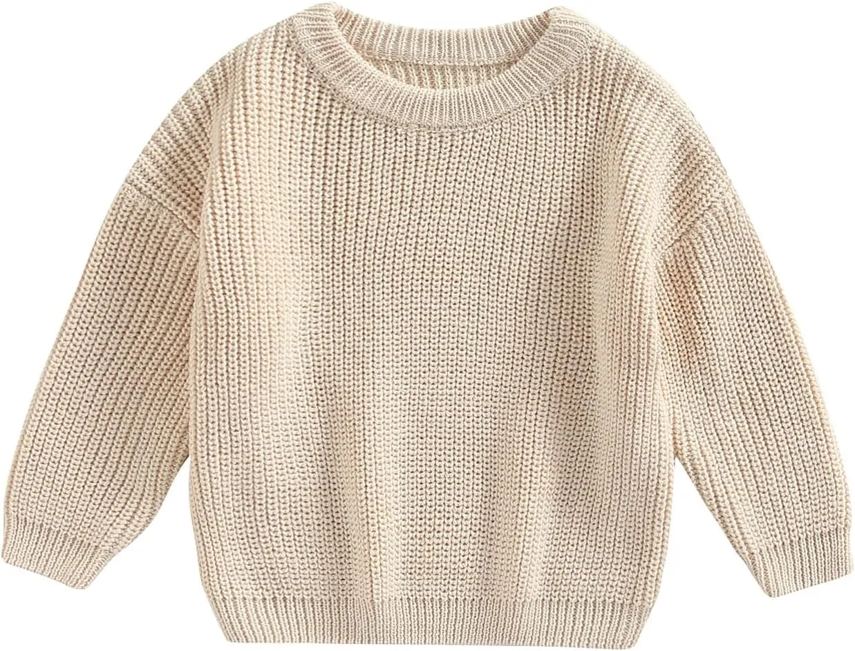 YINGISFITM Toddler Infant Baby Girl Boy Knit Sweater Cable Knitted Sweaters Long Sleeve Sweatshirt Fall Winter Clothes Outfit