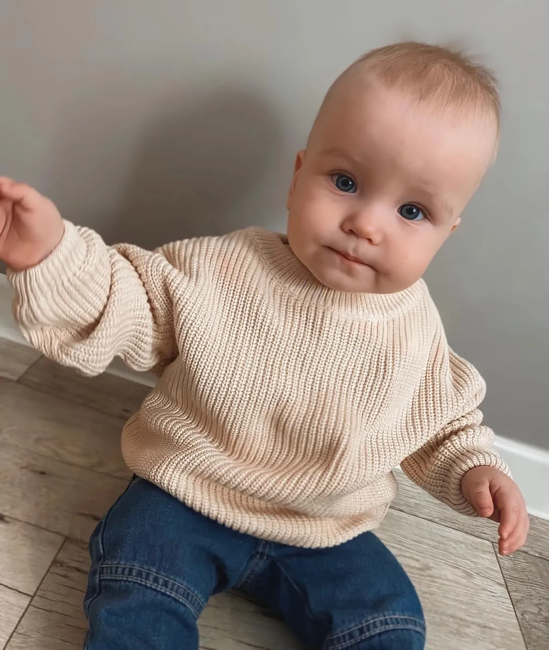 YINGISFITM Toddler Infant Baby Girl Boy Knit Sweater Cable Knitted Sweaters Long Sleeve Sweatshirt Fall Winter Clothes Outfit