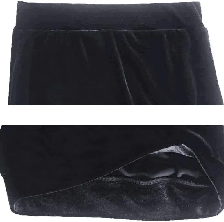 Ylingjun Women's High Waisted Long Velvet Skirt Pencil Skirt with Slit