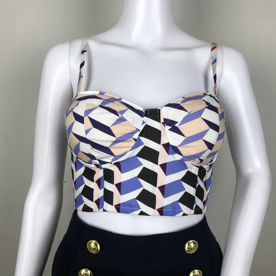 Yumy Kim High Sails Color Spaguettis Sleeve Hey Baby Crop Top