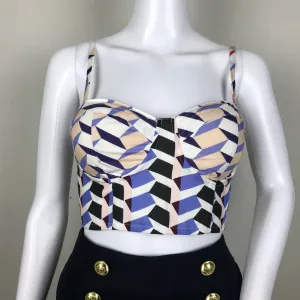 Yumy Kim High Sails Color Spaguettis Sleeve Hey Baby Crop Top
