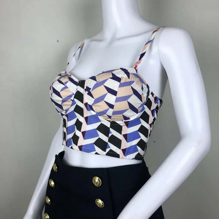 Yumy Kim High Sails Color Spaguettis Sleeve Hey Baby Crop Top