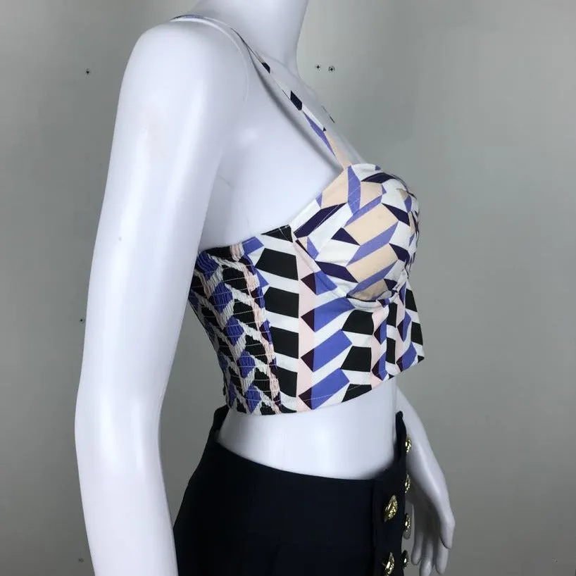 Yumy Kim High Sails Color Spaguettis Sleeve Hey Baby Crop Top